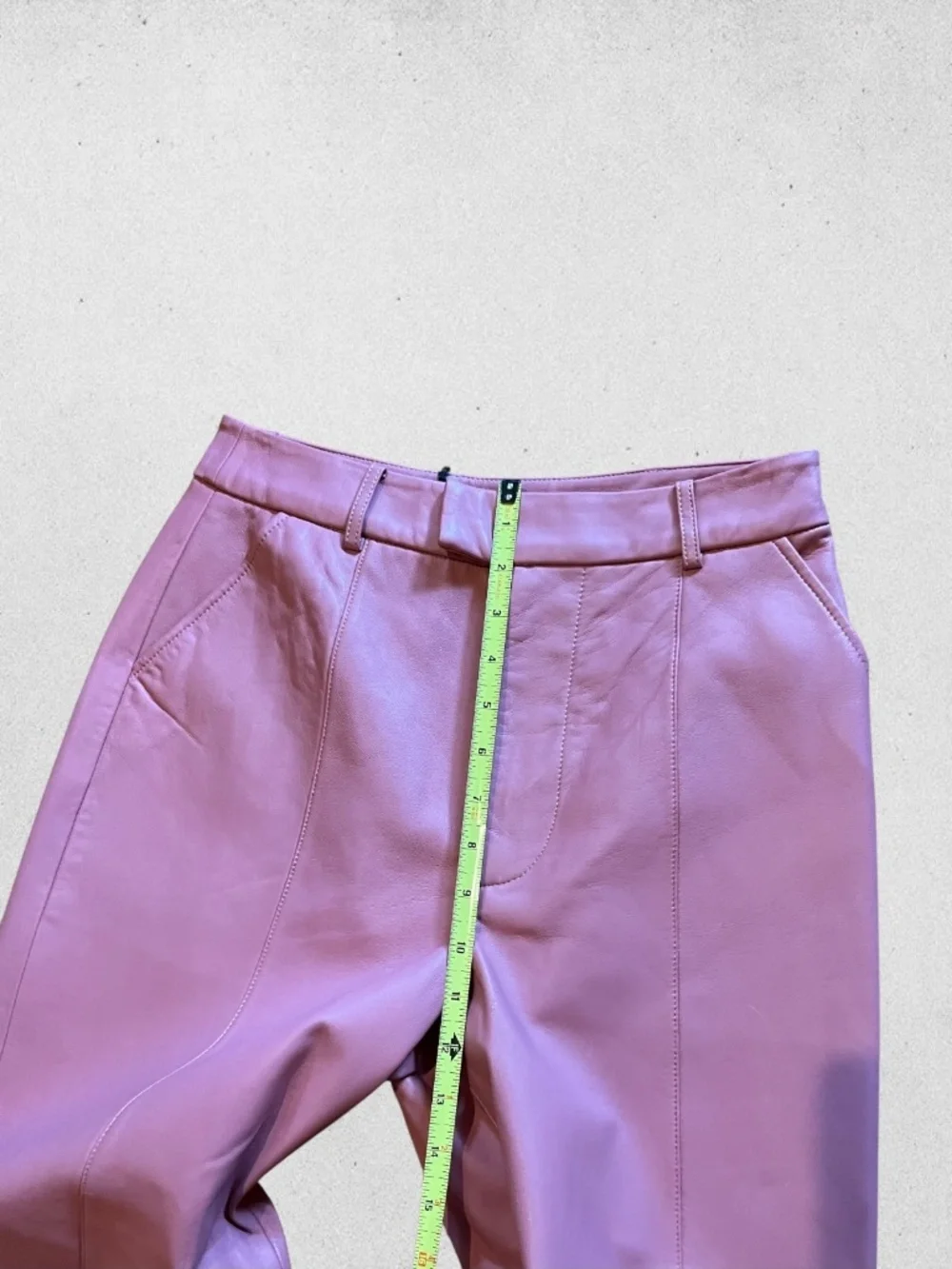 Ena Pelly Danielle Mauve Leather Pants Wide Leg High Rise NWT Size 4 Minimalist